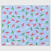 Kerstmis die door sneeuwvlokken vliegt cadeaupapier (Vlak)