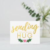 Kerstmis die een sociaal verafgelegen hug stuurt briefkaart (Staand voorkant)