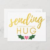 Kerstmis die een sociaal verafgelegen hug stuurt briefkaart (Voorkant / Achterkant)