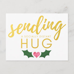 Kerstmis die een sociaal verafgelegen hug stuurt briefkaart