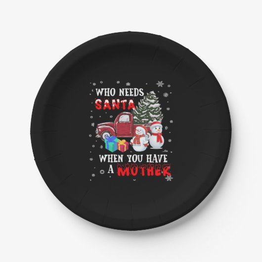 Kerstmis die Kerstman nodig heeft als je een moede Papieren Bordje (Voorkant)