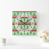 Kerstmis die naadloos patroon 2 breien + uw ideeën vierkante klok (Huis)