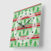 Kerstmis die naadloos patroon 2 breien + uw ideeën vierkante klok (Hoek)