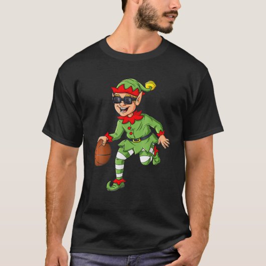 Kerstmis, die op Basketball rijdt, Funny Boys Ki T-shirt (Voorkant)