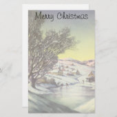 Kerstmis, diepgevroren meer met ijsboers briefpapier (Voorkant / Achterkant)