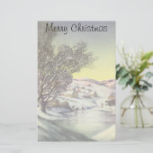 Kerstmis, diepgevroren meer met ijsboers briefpapier (Staand voorkant)