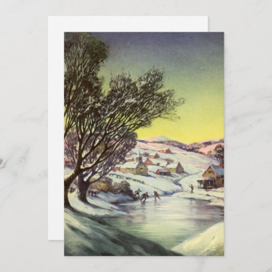 Kerstmis, diepgevroren meer met ijsboers feestdagenkaart (Voorkant / Achterkant)