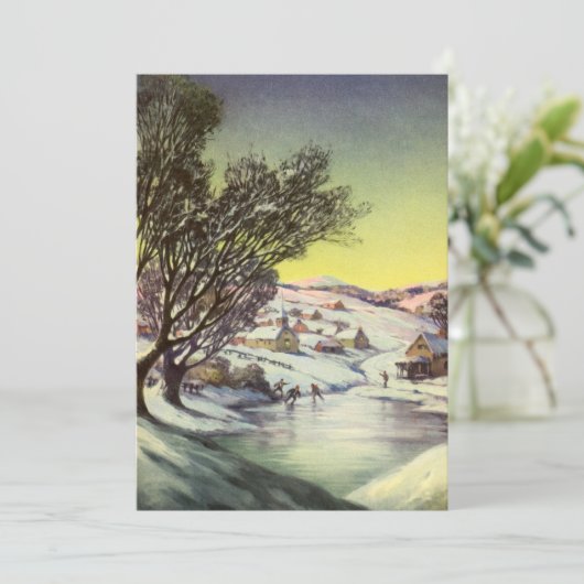 Kerstmis, diepgevroren meer met ijsboers feestdagenkaart (Staand voorkant)