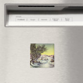 Kerstmis, diepgevroren meer met ijsboers magneet (Insitu (Vaatwasser))