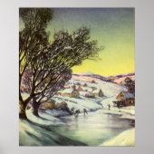 Kerstmis, diepgevroren meer met ijsboers poster (Voorkant)