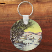 Kerstmis, diepgevroren meer met ijsboers sleutelhanger (Voorkant)