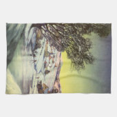 Kerstmis, diepgevroren meer met ijsboers theedoek (Horizontaal)