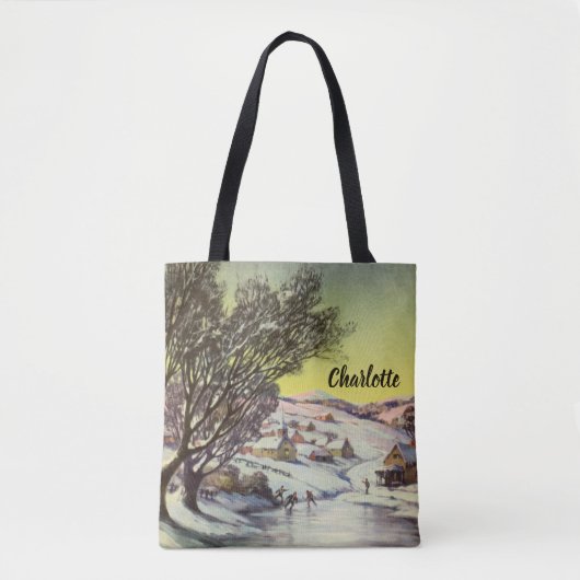 Kerstmis, diepgevroren meer met ijsboers tote bag (Voorkant)