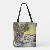 Kerstmis, diepgevroren meer met ijsboers tote bag (Achterkant)