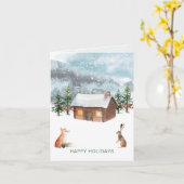 Kerstmis, dieren Gevouwen Wenskaart Kaart (Gele Bloem)