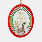 Kerstmis Dieren Gezichtsbedekking 2020 Keramisch Ornament (Rechts)