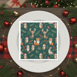 Kerstmis Dieren in het Bos Cute Bosdieren Servet