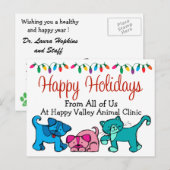 Kerstmis - Dierenartsen - Groomers - SRF Feestdagenkaart (Voorkant / Achterkant)