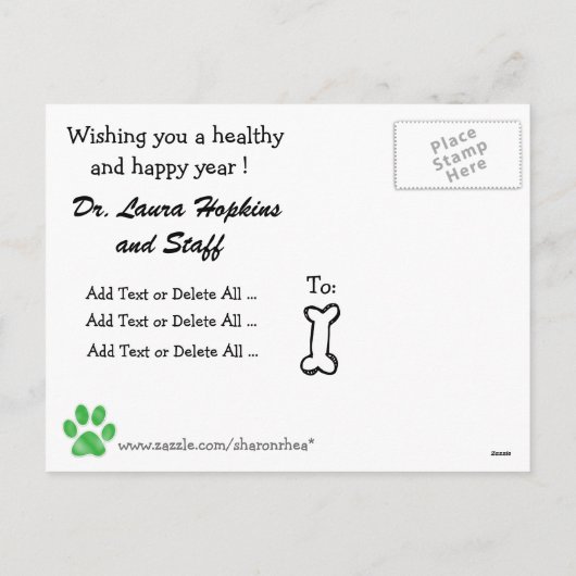 Kerstmis - Dierenartsen - Groomers - SRF Feestdagenkaart (Achterkant)