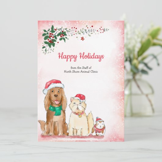 Kerstmis Diergeneeskundige Vakantie Feestdagenkaart (Staand voorkant)