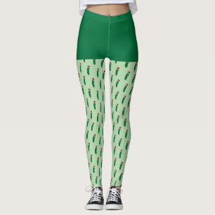 Kerstmis Dille Augurk met een Kerstman Hoed Leggings