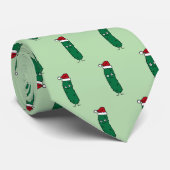 Kerstmis Dille Augurk met een Kerstman Hoed Stropdas (Opgerold)