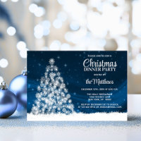 KERSTMIS DINER PARTY Blauw Wit Lichten Boom