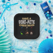 Kerstmis Dino Pun Papieren Bordje (Feest)