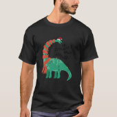 Kerstmis Dinosaur Brontosaurus Singing Fa Ra Rawr T-shirt (Voorkant)