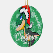 Kerstmis Dinosaur Cute Believe Green Kinder Keramisch Ornament (Rechts)