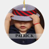 Kerstmis Dinosaur Cute Photo Green Kinderen Keramisch Ornament (Achterkant)