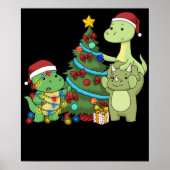 Kerstmis Dinosaur Kinder kerstboom Dinosaur Poster (Voorkant)