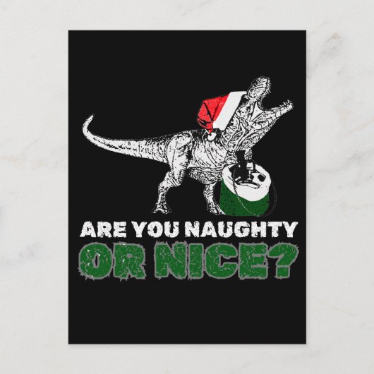 Kerstmis Dinosaur Santa T-Rex Feestdagenkaart (Voorkant)
