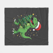 Kerstmis Dinosaur Santa T Rex Fleece Deken (Voorkant (Horizontaal))