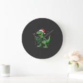 Kerstmis Dinosaur Santa T Rex Grote Klok (Huis)