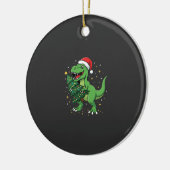 Kerstmis Dinosaur Santa T Rex Keramisch Ornament (Links)