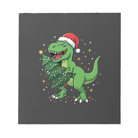 Kerstmis Dinosaur Santa T Rex Notitieblok (Voorkant)