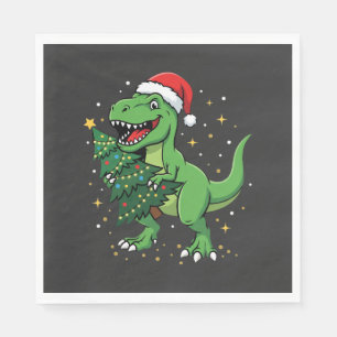 Kerstmis Dinosaur Santa T Rex Servet