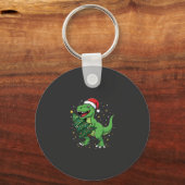 Kerstmis Dinosaur Santa T Rex Sleutelhanger (Voorkant)
