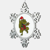Kerstmis Dinosaur Snowflake Ornament (Rechts)