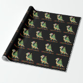 Kerstmis Dinosaur T Rex Dino Kerstboom Lichtjes Cadeaupapier (Uitgerold)
