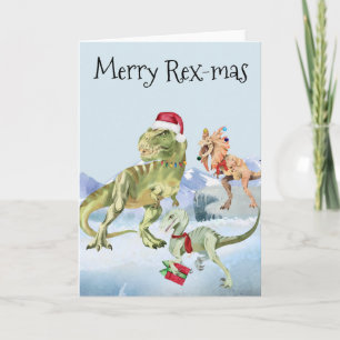 Kerstmis Dinosaur Tyrannosaur Raptor Merry Rex Kaart