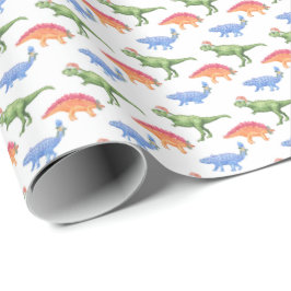 Kerstmis Dinosauriërs Inpakpapier