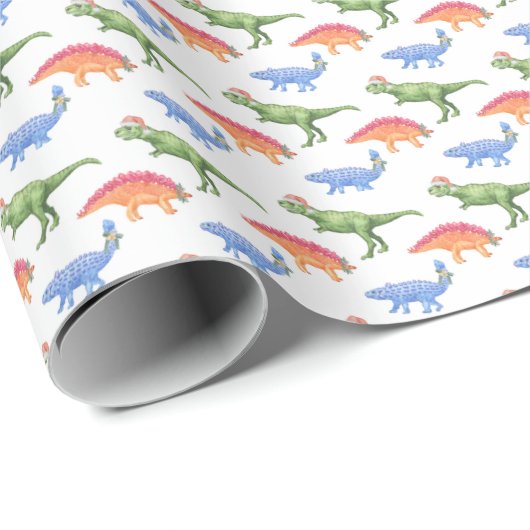 Kerstmis Dinosauriërs Inpakpapier (Rol Hoek)