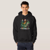 Kerstmis Dinosauriusrit met Kerstman Hagedis Hoodie (Voorkant volledig)