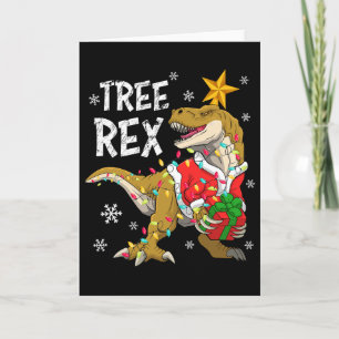 Kerstmis Dinosaurus Boom Rex Pyjama Heren Jongens Kaart
