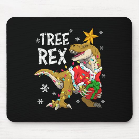 Kerstmis Dinosaurus Boom Rex Pyjama Heren Jongens  Muismat (Voorkant)