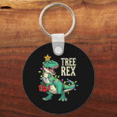 Kerstmis Dinosaurus Boom Rex Pyjama Heren Jongens  Sleutelhanger (Voorkant)