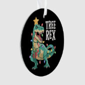 Kerstmis Dinosaurus Boom Rex Pyjama Kerstlichten Ornament (voorkant)