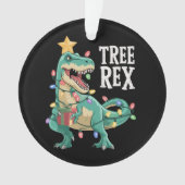 Kerstmis Dinosaurus Boom Rex Pyjama Kerstlichten Ornament (voorkant)